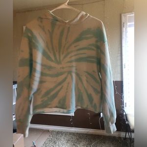 tie-dye, crop top hoodie